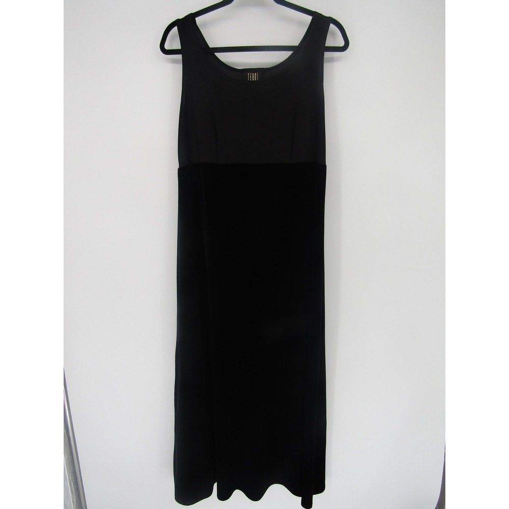 Teddi Evening Maxi Dress 10 Black Velvet Skirt Witchy Whimsygoth  Formal Minimal